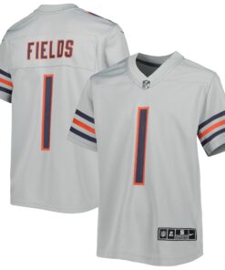 Justin Fields Chicago Bears  Youth Inverted Game Jersey  Gray