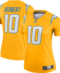 Justin Herbert Los Angeles Chargers  Women_s Inverted Legend Jersey  Gold