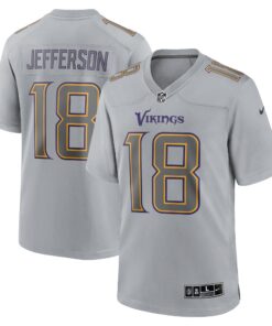 Justin Jefferson Minnesota Vikings  Atmosphere Fashion Game Jersey  Gray