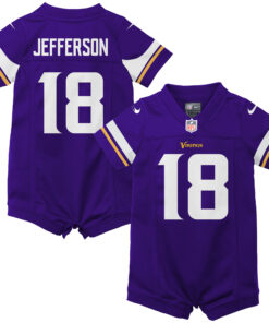 Justin Jefferson Minnesota Vikings  Newborn amp Infant Game Romper Jersey  Purple