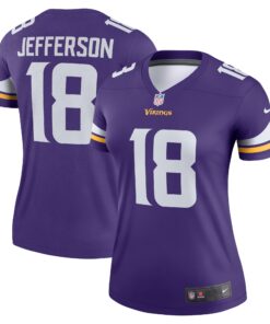 Justin Jefferson Minnesota Vikings  Women_s Legend Jersey  Purple