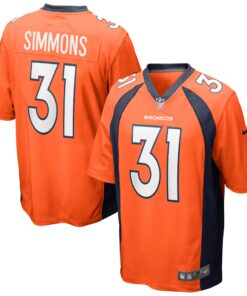 Justin Simmons Denver Broncos  Game Jersey  Orange