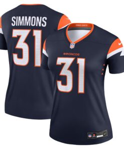 Justin Simmons Denver Broncos  Women_s Alternate Legend Jersey  Navy