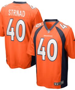 Justin Strnad Denver Broncos  Game Jersey  Orange