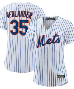 Justin Verlander New York MetsWomen_s Home Replica Player Jersey  WhiteRoyal