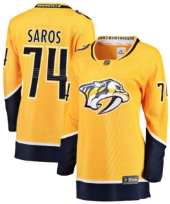 Juuse Saros Nashville Predators Fanatics Women_s Breakaway Player Jersey  Gold