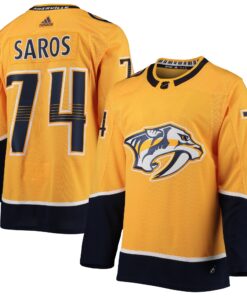Juuse Saros Nashville Predators Home Authentic Player Jersey  Gold