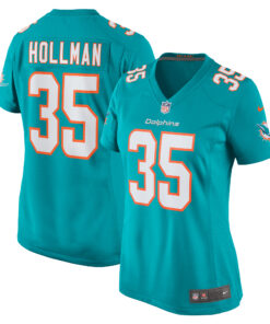Ka_Dar Hollman Miami Dolphins  Women_s Home Game Player Jersey  Aqua