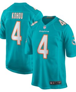 Kader Kohou Miami Dolphins  Game Player Jersey  Aqua