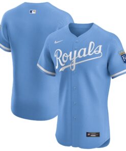 Kansas City RoyalsAlternate Vapor Premier Elite Patch Jersey  Light Blue