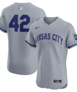 Kansas City RoyalsRoad 2024 Jackie Robinson Day Elite Jersey  Gray