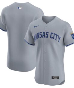  Kansas City RoyalsRoad Vapor Premier Elite Patch Jersey  Gray