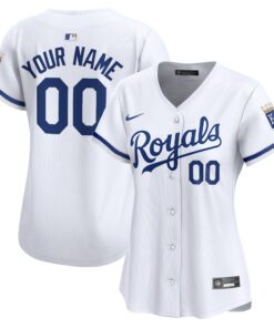 Kansas City RoyalsWomen_s Home Limited Custom Jersey  White