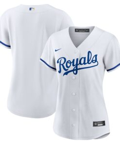 Kansas City RoyalsWomen_s Home Replica Team Logo Jersey  White