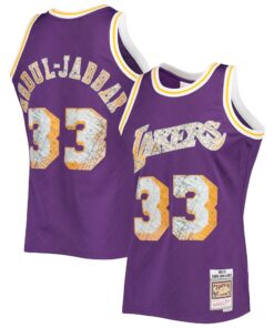 Kareem Abdul-Jabbar Los Angeles Lakers Mitchell &amp Ness 1996-97 Hardwood Classics NBA 75th Anniversary Diamond Swingman Jersey - Purple