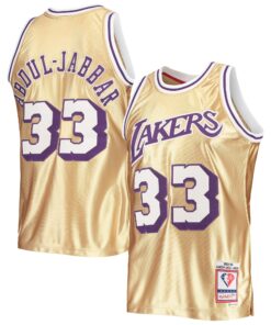 Kareem Abdul-Jabbar Los Angeles Lakers Mitchell &amp Ness 75th Anniversary 198384 Hardwood Classics Swingman Jersey - Gold