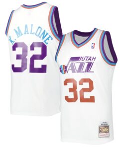 Karl Malone Utah Jazz Mitchell &amp Ness 199192 Hardwood Classics Reload 3.0 Swingman Jersey - White