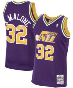 Karl Malone Utah Jazz Mitchell &amp Ness 199192 Hardwood Classics Swingman Jersey - Purple