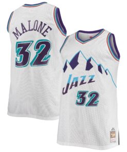 Karl Malone Utah Jazz Mitchell &amp Ness 199697 Big &amp Tall Hardwood Classics Swingman Jersey - White