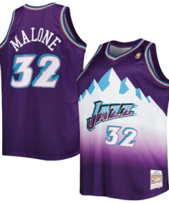 Karl Malone Utah Jazz Mitchell &amp Ness Big &amp Tall Hardwood Classics 199697 Swingman Jersey - Purple