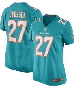 Keion Crossen Miami Dolphins  Women_s Game Player Jersey  Aqua