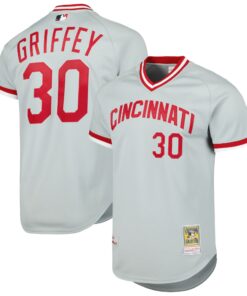 Ken Griffey Jr. Cincinnati Reds Mitchell amp Ness 2004 Cooperstown Collection Authentic Throwback Jersey  Gray