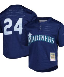 Ken Griffey Jr. Seattle Mariners Mitchell amp Ness Preschool Cooperstown CollectionnbspMesh Batting Practice Jersey  Navy