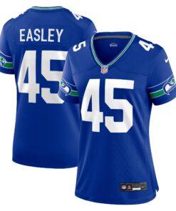 Kenny Easley Seattle Seahawks  Women_s Throwback Retired Player Game Jersey  Royal