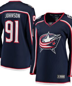 Kent Johnson Columbus Blue Jackets Fanatics Women_s Home Breakaway Player Jersey  Navy