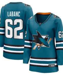Kevin Labanc San Jose Sharks Fanatics Women_s Home Breakaway Player Jersey  Teal