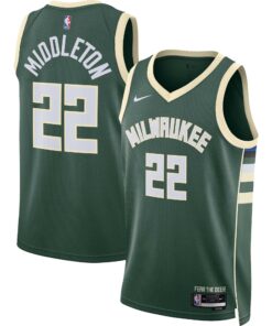 Khris Middleton Milwaukee Bucks Unisex Swingman Jersey - Icon Edition - Hunter Green