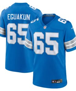 Kingsley Eguakun Detroit Lions  Game Jersey   Blue