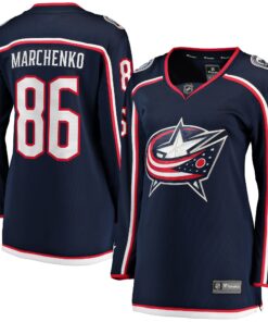 Kirill Marchenko Columbus Blue Jackets Fanatics Women_s Home Breakaway Player Jersey  Navy