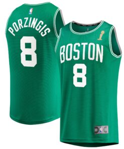 Kristaps Porzingis Boston Celtics Fanatics Youth 2024 NBA Finals Champions Fast Break Replica Player Jersey - Kelly Green - Icon Edition