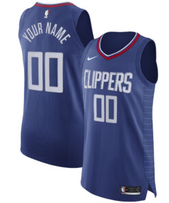 LA Clippers 202021 Authentic Custom Jersey Blue - Icon Edition