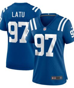 Laiatu Latu Indianapolis Colts  Women_s Game Jersey   Royal