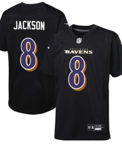 Lamar Jackson Baltimore Ravens  Youth Fashion Game Jersey  Black