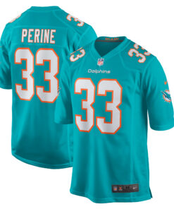 Lamical Perine Miami Dolphins  Home Game Player Jersey  Aqua