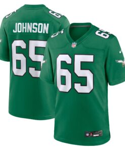 Lane Johnson Philadelphia Eagles  Alternate Game Jersey  Kelly Green