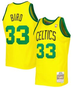 Larry Bird Boston Celtics Mitchell &amp Ness 1985-86 Hardwood Classics Reload 3.0 Swingman Jersey - Gold