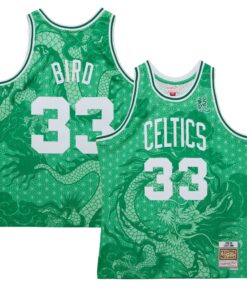Larry Bird Boston Celtics Mitchell &amp Ness 198586 Hardwood Classics Asian Heritage 6.0 Swingman Throwback Player Jersey - Kelly Green