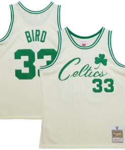 Larry Bird Boston Celtics Mitchell &amp Ness Chainstitch Swingman Jersey - Cream
