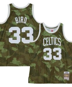 Larry Bird Boston Celtics Mitchell &amp Ness Hardwood Classics 198586 Ghost Green Swingman Jersey - Camo