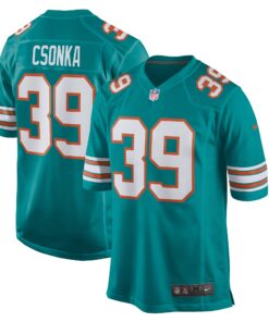Larry Csonka Miami Dolphins  Retired Player Jersey  Aqua