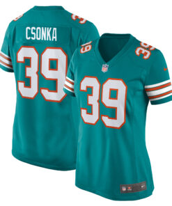 Larry Csonka Miami Dolphins  Women_s Retired Player Jersey  Aqua