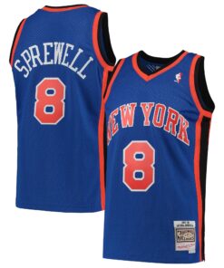 Latrell Sprewell New York Knicks Mitchell &amp Ness 199899 Hardwood Classics Swingman Jersey - Blue