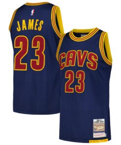 LeBron James Cleveland Cavaliers Mitchell &amp Ness 201516 Hardwood Classics Authentic Jersey - Navy