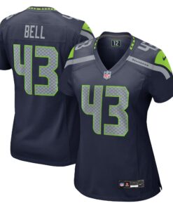 Levi Bell Seattle Seahawks  Women_s Team Game Jersey  College Navy
