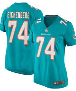 Liam Eichenberg Miami Dolphins  Women_s Game Jersey  Aqua