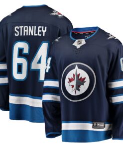 Logan Stanley Winnipeg Jets Fanatics Home Premier Breakaway Player Jersey  Navy